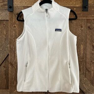 Patagonia White Fleece Vest with Zip